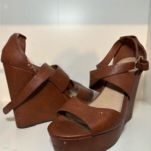 Forever 21 Tan Wedge Sandals